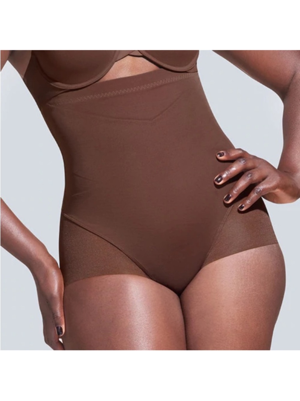 HONEYLOVE WOMENS SUPERPOWER BRIEFS WITH STRAPS MOCHA BROWN XL